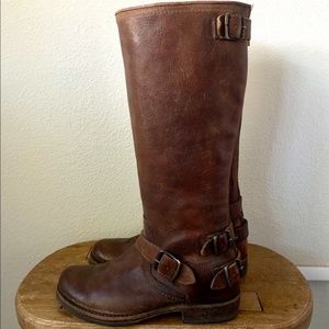 Frye leather Veronica moto Back-zip Boot